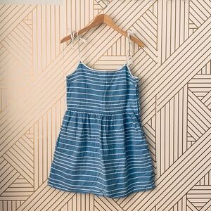 Gap fit & flare 100% Cotton Barclay Tie Spaghetti Strap Lined Striped Mini 6